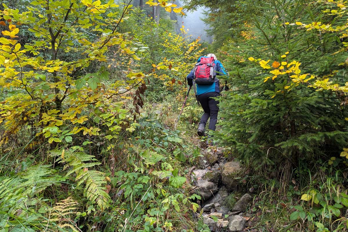 Wanderin beim Aufstieg