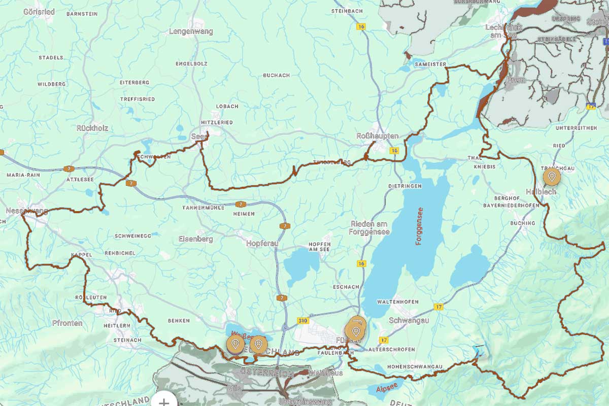 Karte Königsalpenroute