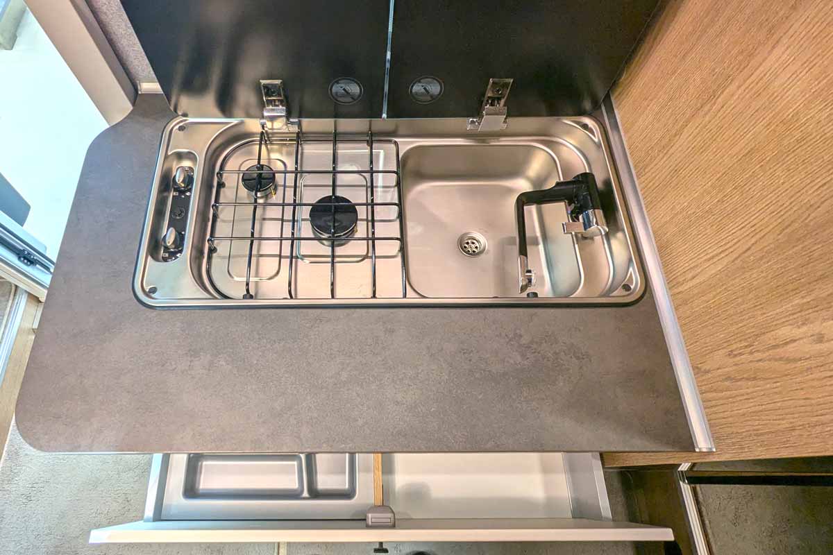 Gaskochfelder mit Spüle