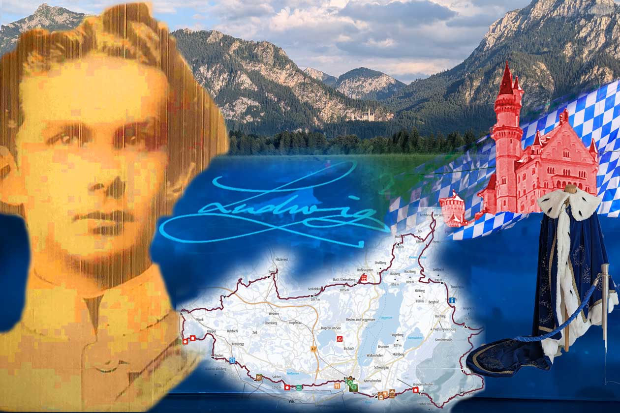Collage: König Ludwig und die Königsalpenroute