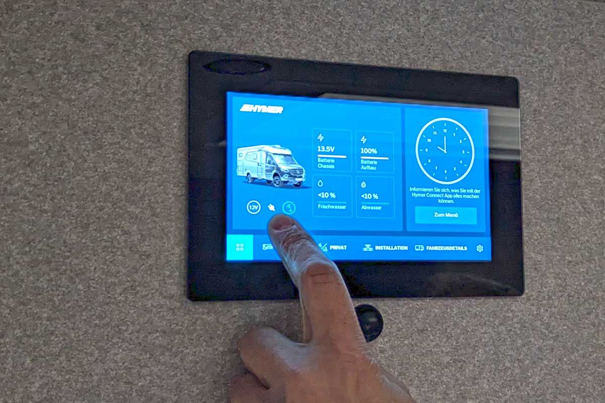 Panel für die Hymer Connect App