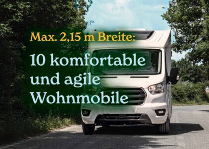 schmale Teilintegriete Vergleich / Wohnmobil auf Waldstraße