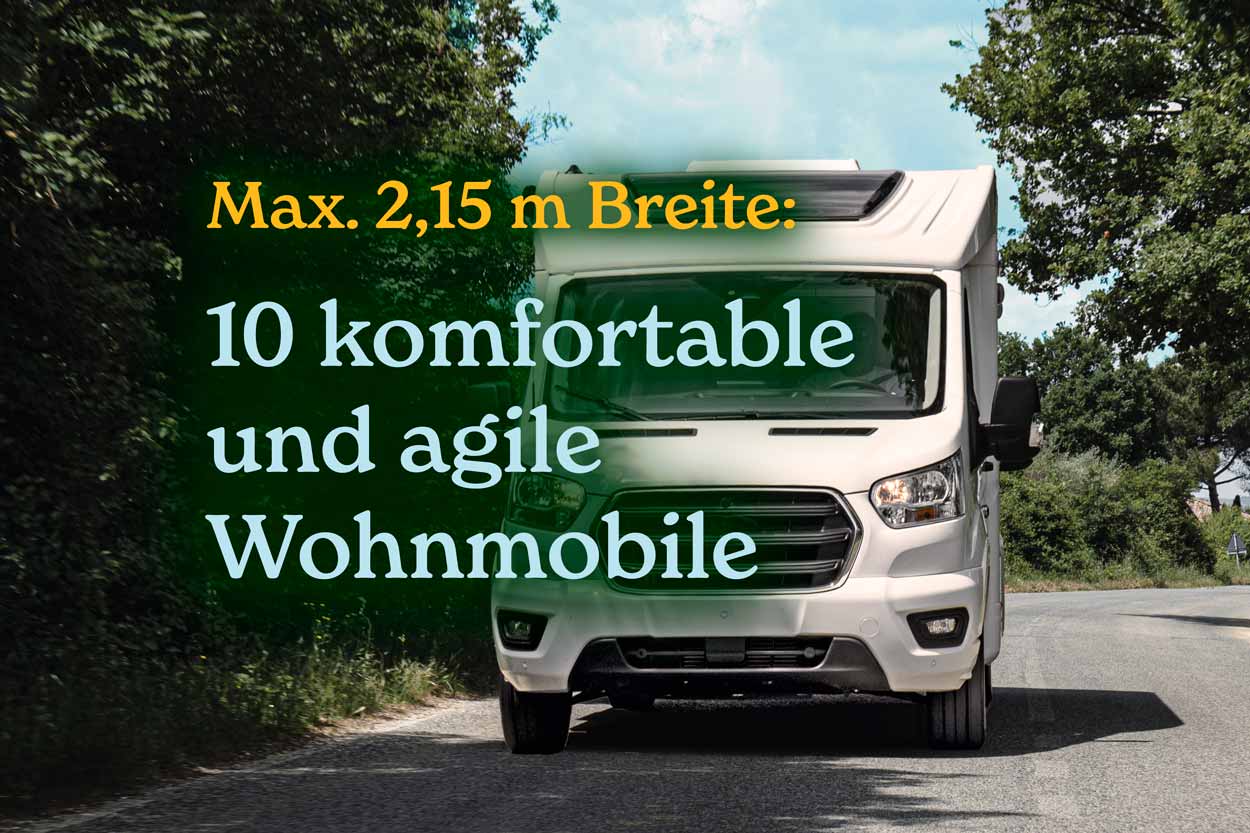 schmale Teilintegriete Vergleich / Wohnmobil auf Waldstraße