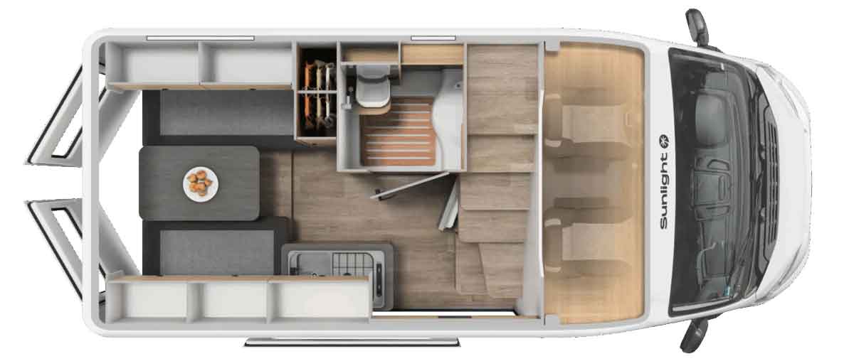 Grundriss Sunlight 540 V Vanlife