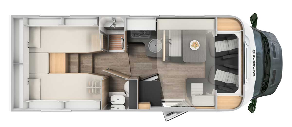 Grundriss Sunlight T 680 Adventure Ford