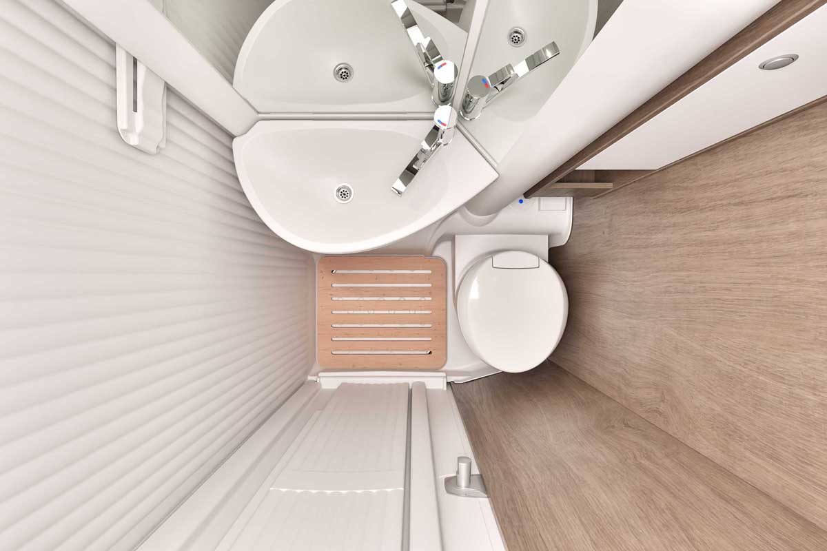 Toilette und Waschbecken von oben