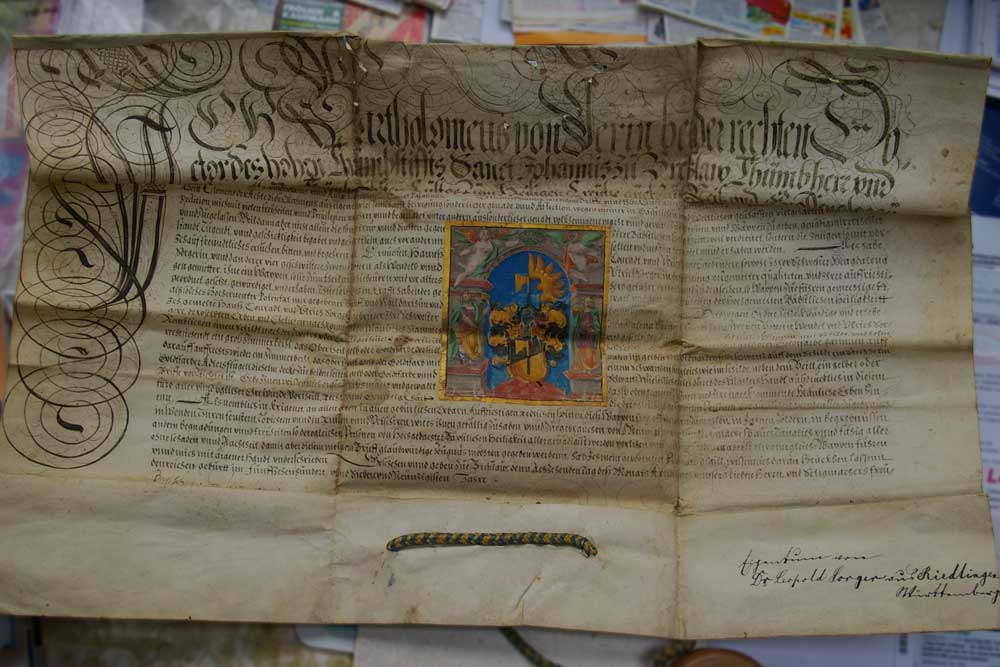 Wappenbrief aus dem 16. Jahrhundert