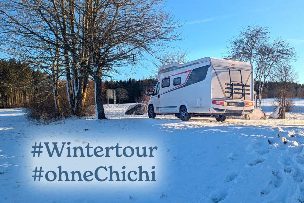 Wohnmobil im Schnee Wintertour ohne Chichi