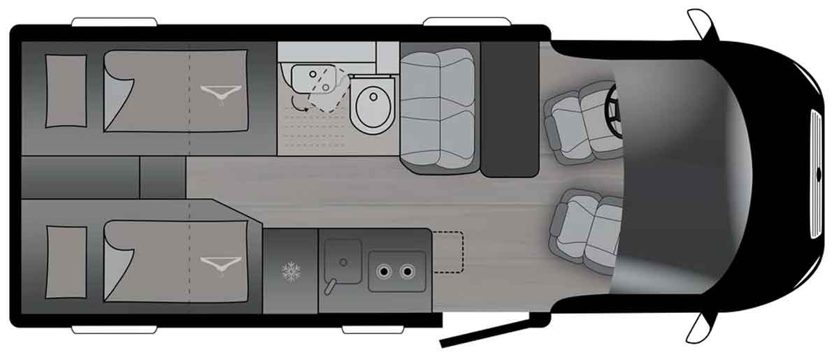 Grundriss Crosscamp EXPDN Van 6.6 E